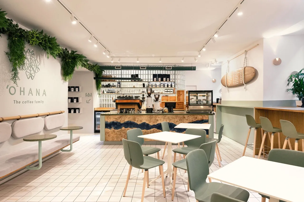 Ohana coffee budapest belsőépítészet